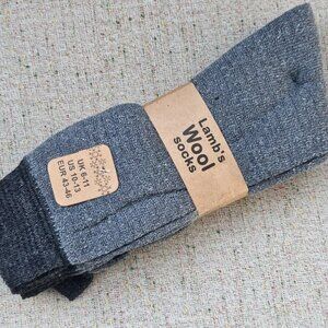 Lamb Wool Socks Gray Socks Set of 3 Socks Men Crew Socks New with tag Unbranded